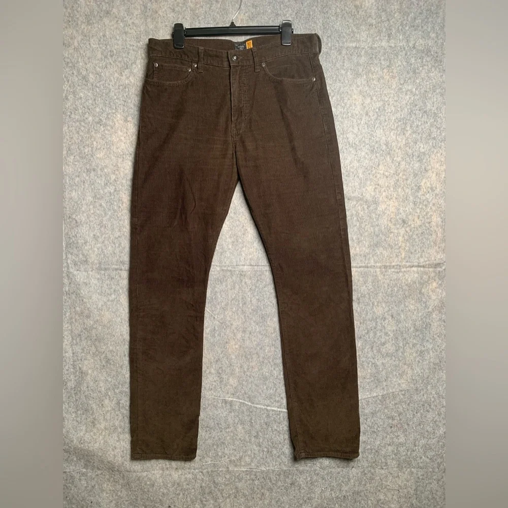 J. Crew Men Size 32 Brown Slim Straight Corduroy Pants